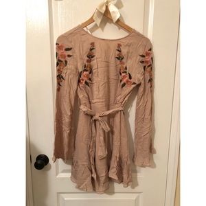 Floral embellished mini dress